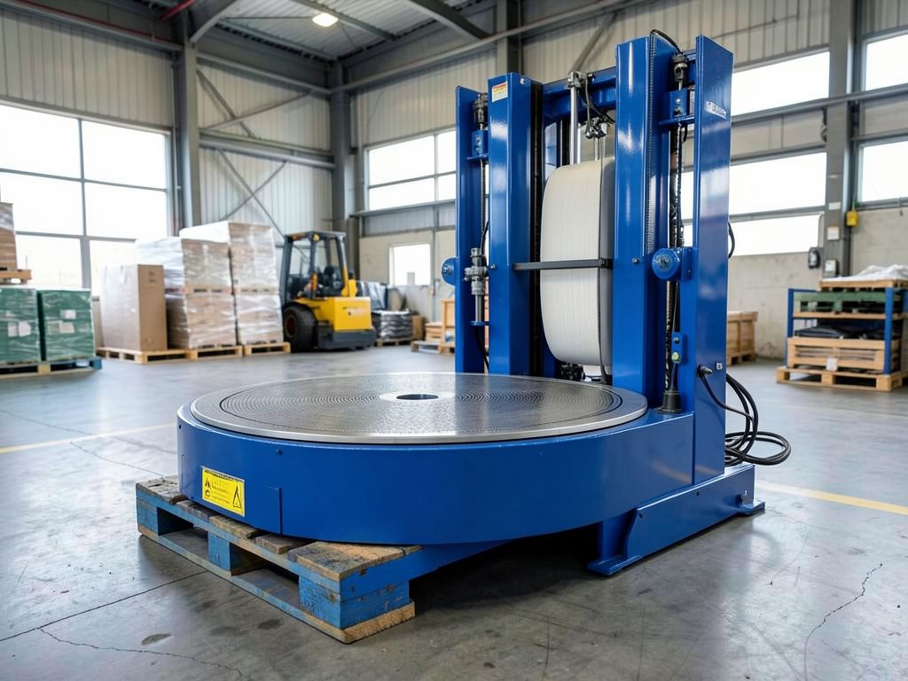 Demo — Robopac rotating-table pallet wrapper